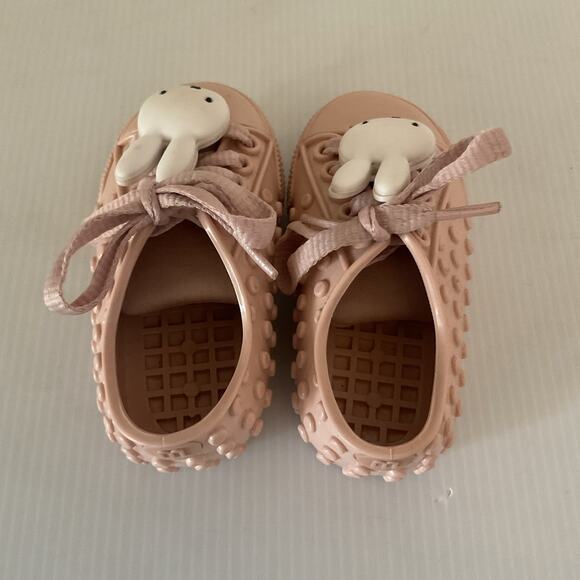 Mini Melissa x Miffy Pink Rubber Sneakers Toddler Size 7/8 Cute Bunny Lace Shoes - Picture 8 of 10